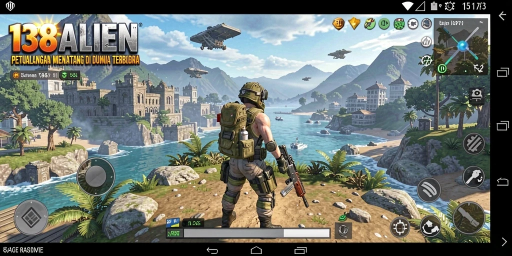 Tangkapan layar gameplay <strong>138ALIEN</strong> menunjukkan petualangan seru di dunia terbuka.
