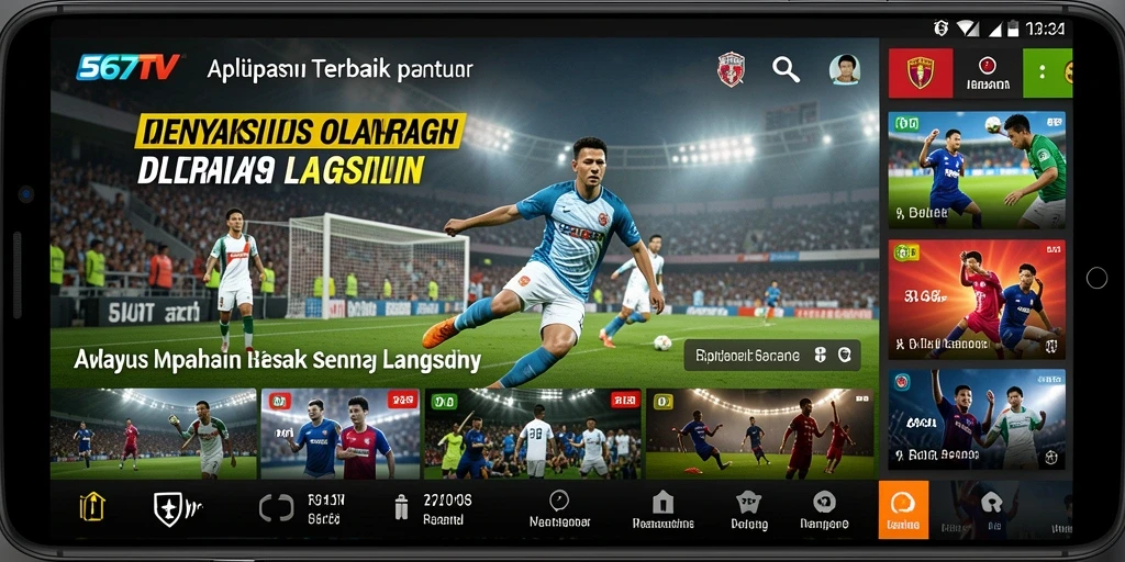 Screenshot gameplay 567TV menampilkan pengalaman menonton olahraga secara langsung.