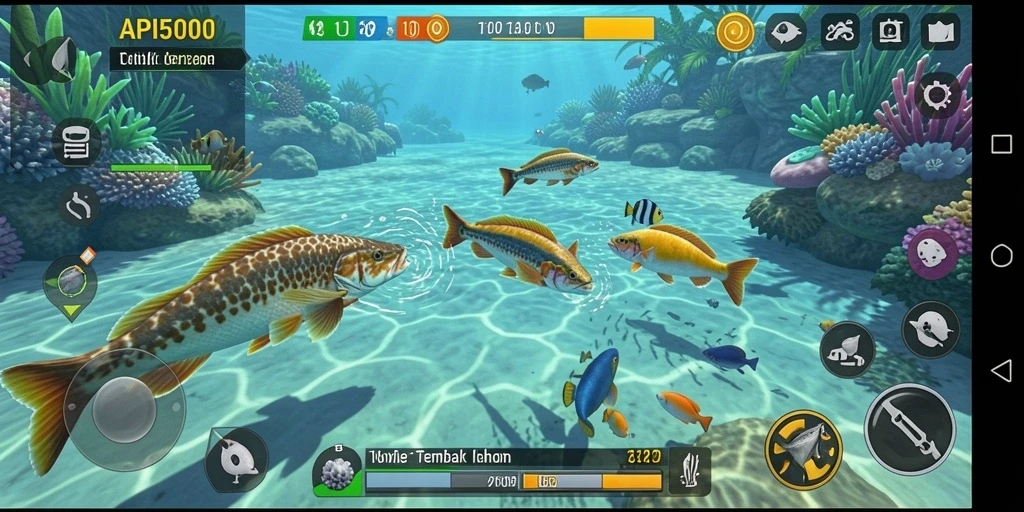 Tampilan gameplay <strong>API5000</strong> dengan aksi tembak ikan yang seru.