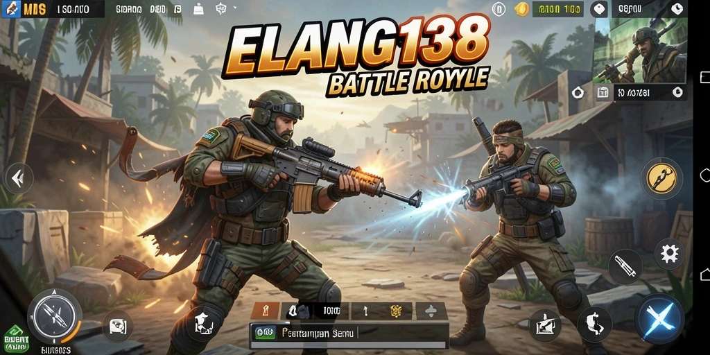Tangkapan layar permainan ELANG138 menampilkan aksi Battle Royale yang mendebarkan.