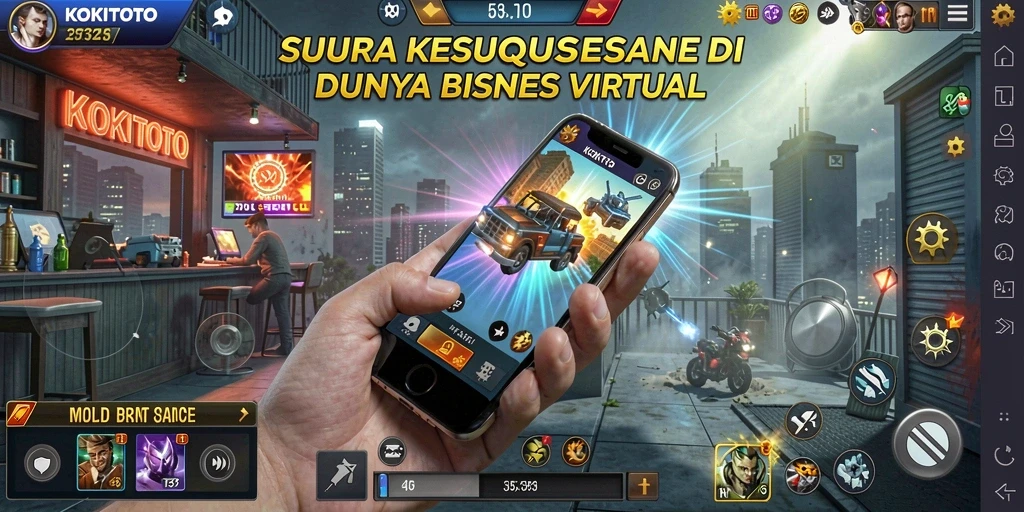 Tampilan gameplay KOKITOTO yang menggambarkan pengalaman Tycoon