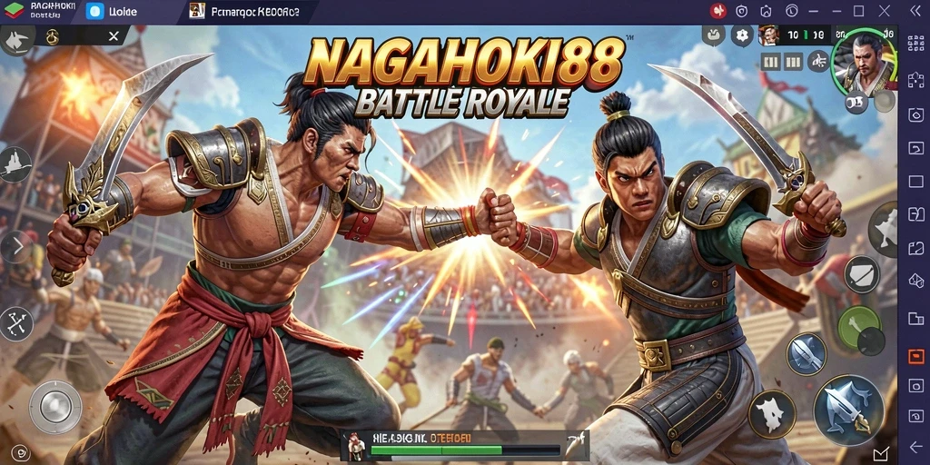 Tampilan penuh aksi dari gameplay NAGAHOKI88 dalam pertarungan Battle Royale.