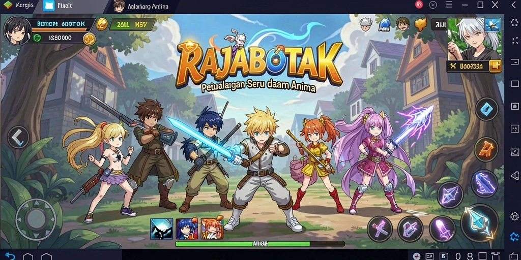 Tampilan gameplay menarik dari RAJABOTAK dalam dunia anime.