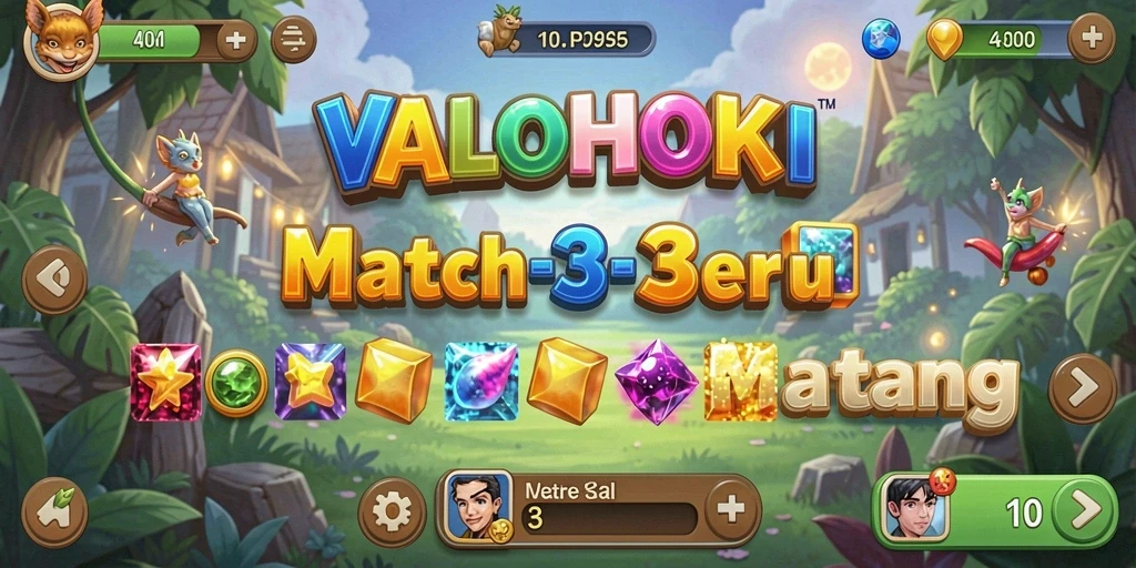 Tampilan gameplay <strong>VALOHOKI</strong> yang menarik dalam momen mencocokkan simbol.