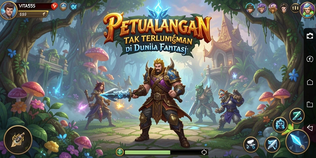 Tampilan gameplay VITA555 yang menarik dan seru saat petualangan dimulai.