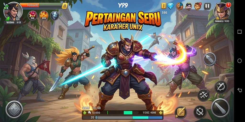 Tampilan gameplay Y89 yang intens dan penuh aksi pertarungan.